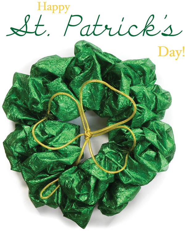 St. Patrick's Day Green Lame Wreath