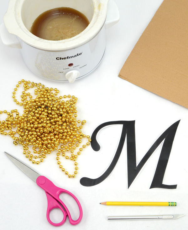 mardi gras beads crafts ideas monogram letter tutorial