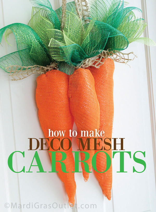 deco mesh carrots how to make tutorial