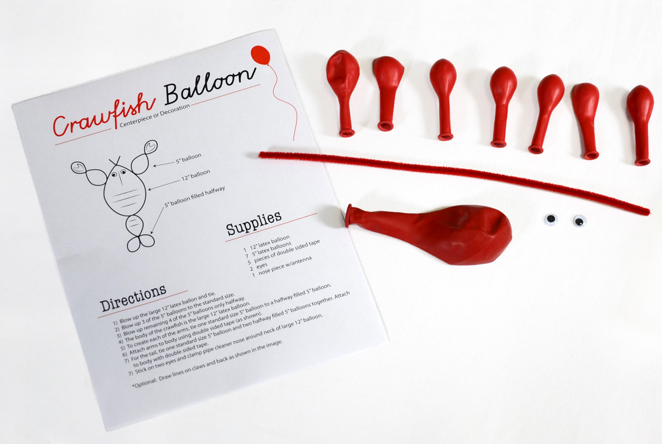 Create a Crawfish balloon kit