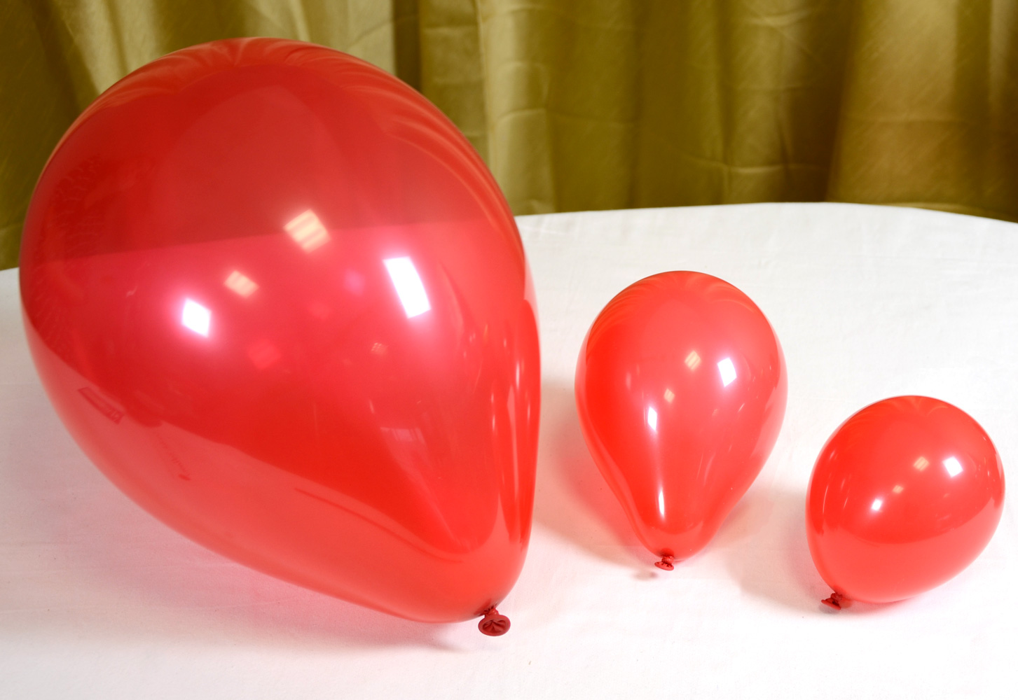 Three balloon sizes