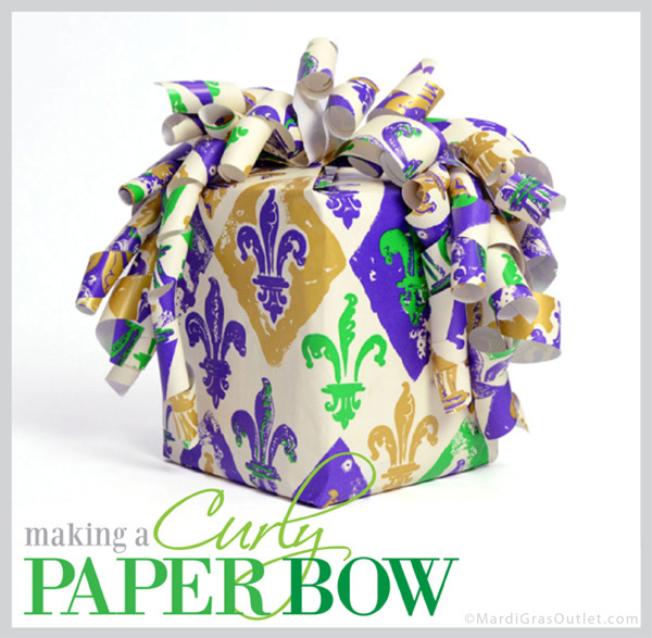curly wrapping paper bow how to diy tutorial