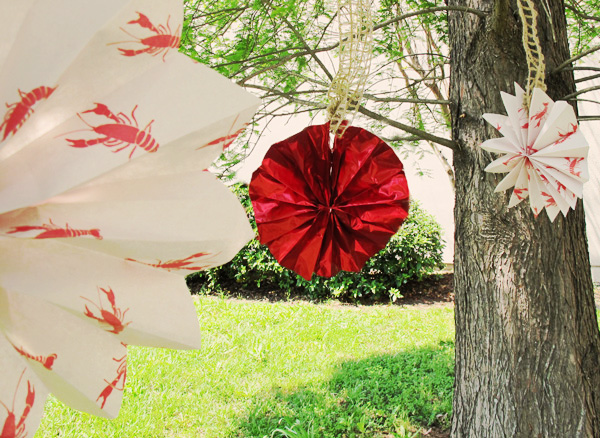 Party Ideas By Mardi Gras Outlet Diy Decorations Crawfish Paper Fans