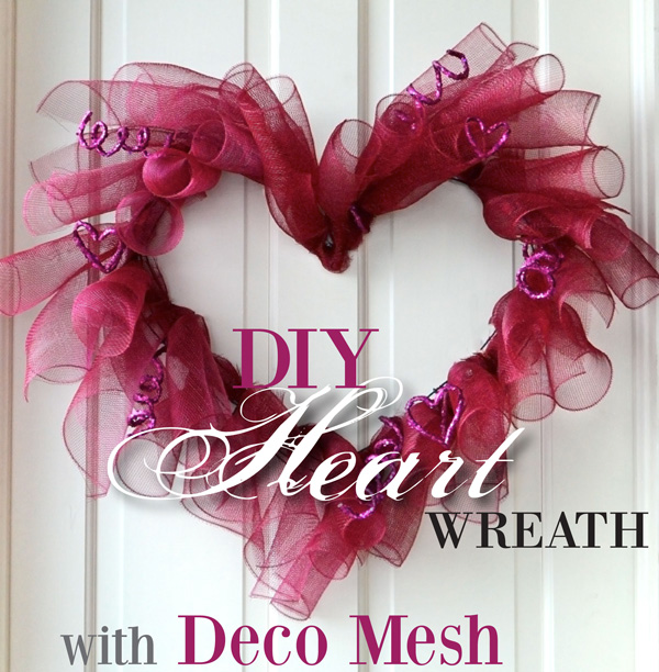 Making Valentine Heart Wreath Deco Mesh Idea