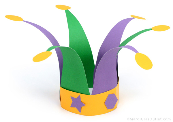 jester hat paper craft pattern mardi gras children's