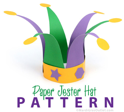 jester hat pattern template mardi gras kids crafts free