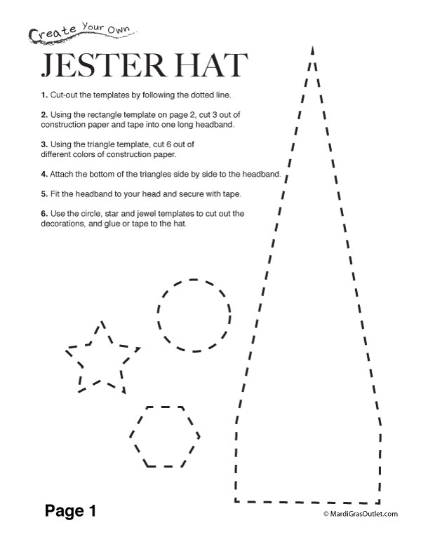 Party Ideas by Mardi Gras Outlet: Paper Jester Hat Pattern: Mardi Gras Crafts for Kids party-ideas-by-mardi-gras-outlet-paper-jester-hat-pattern-mardi-gras-crafts-for-kids
