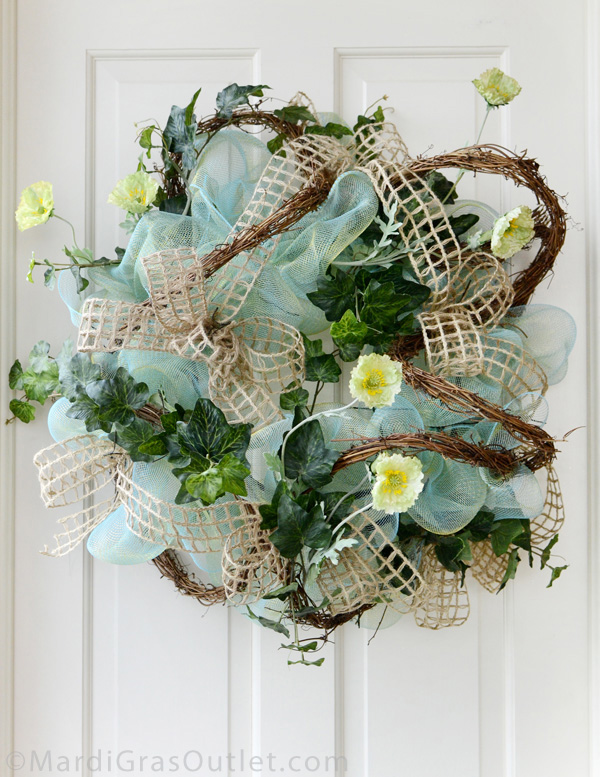 Party Ideas by Mardi Gras Outlet: Twig-Works Square Ribbon Wreath