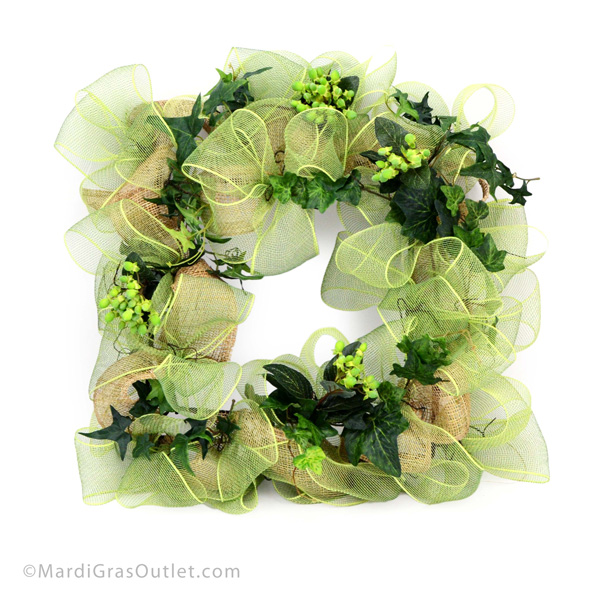 Party Ideas by Mardi Gras Outlet: Twig-Works Square Ribbon Wreath