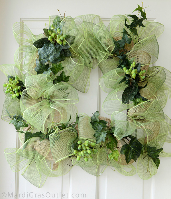 Party Ideas by Mardi Gras Outlet: Twig-Works Square Ribbon Wreath