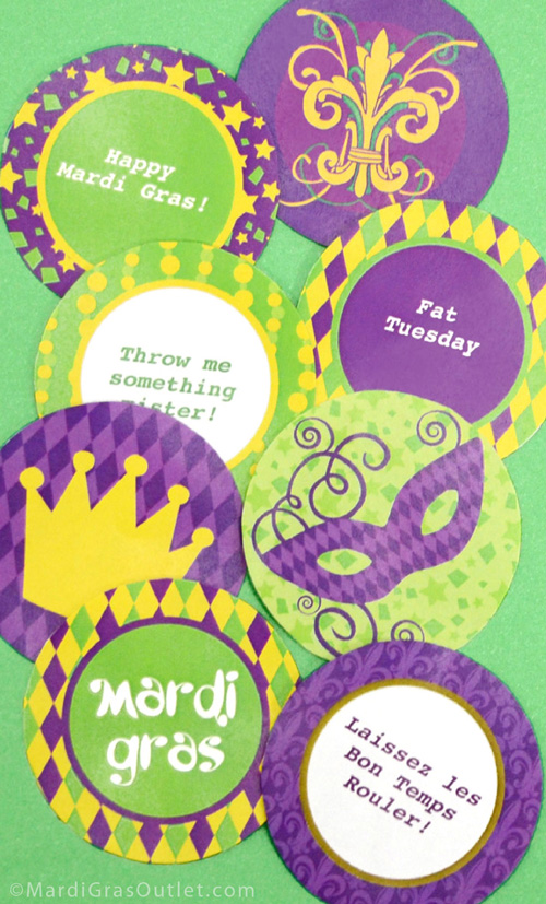 Mardi Gras Printable Stickers for Print and Cut