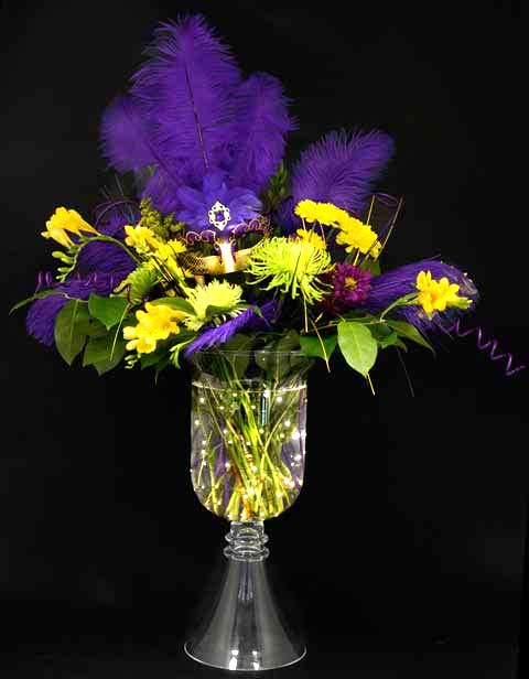 Glow in the Dark Mardi Gras Centerpiece