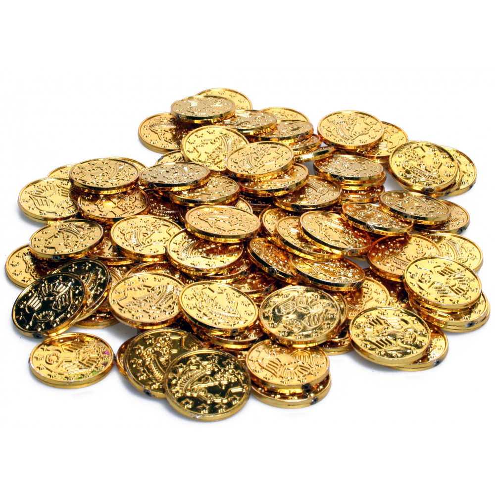 12 Fake Pirate Gold Coins Costume Accessory