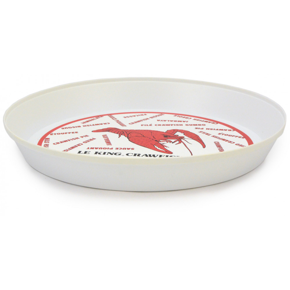 HS Inc. HS1073-RC 16 Red Round Crawfish / Oyster Plastic Serving