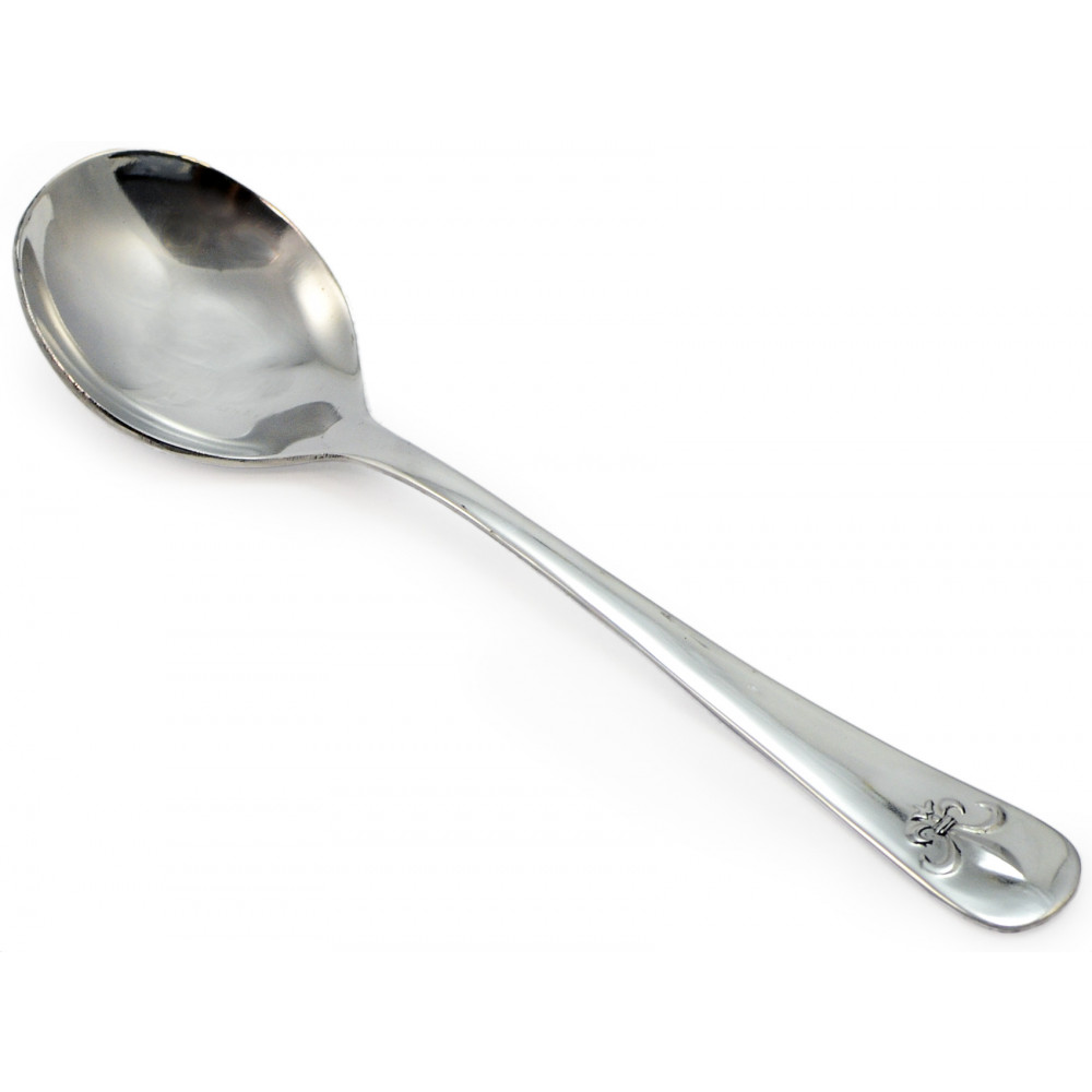 Gumbo set/6 Chowder Laser Engraved Fleur de Lis Best Seller Soup Spoons 