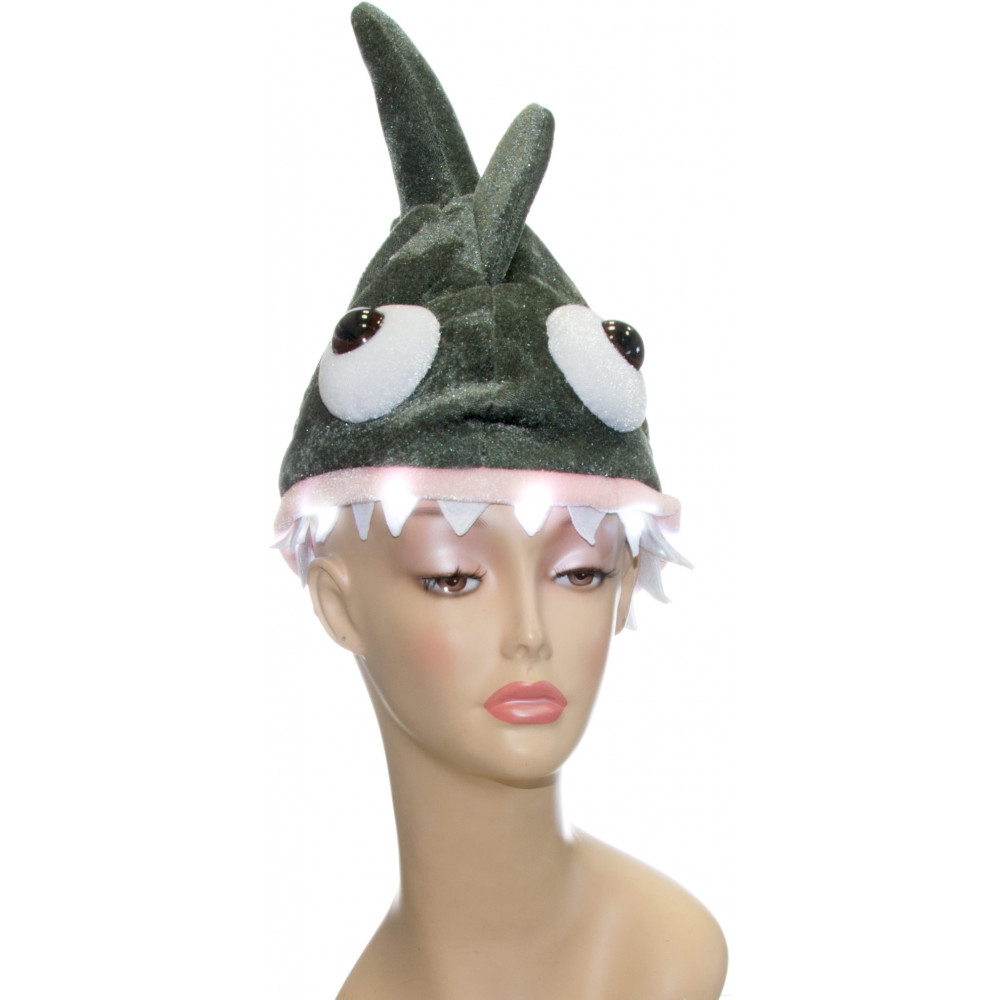 Wondershop™ Shark Hat with Faux Tinsel Lights Gray