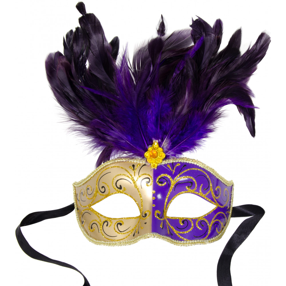 Amerika Resignation Vær venlig Child Purple & Gold Half Mask With Feathers [38814-PURPLE] -  MardiGrasOutlet.com