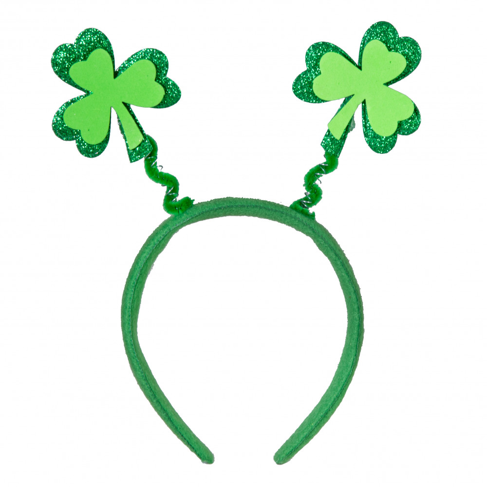 6/12/18 Glitter Clover Headband Head Bopper Irish St Patricks Day Ireland X03023 