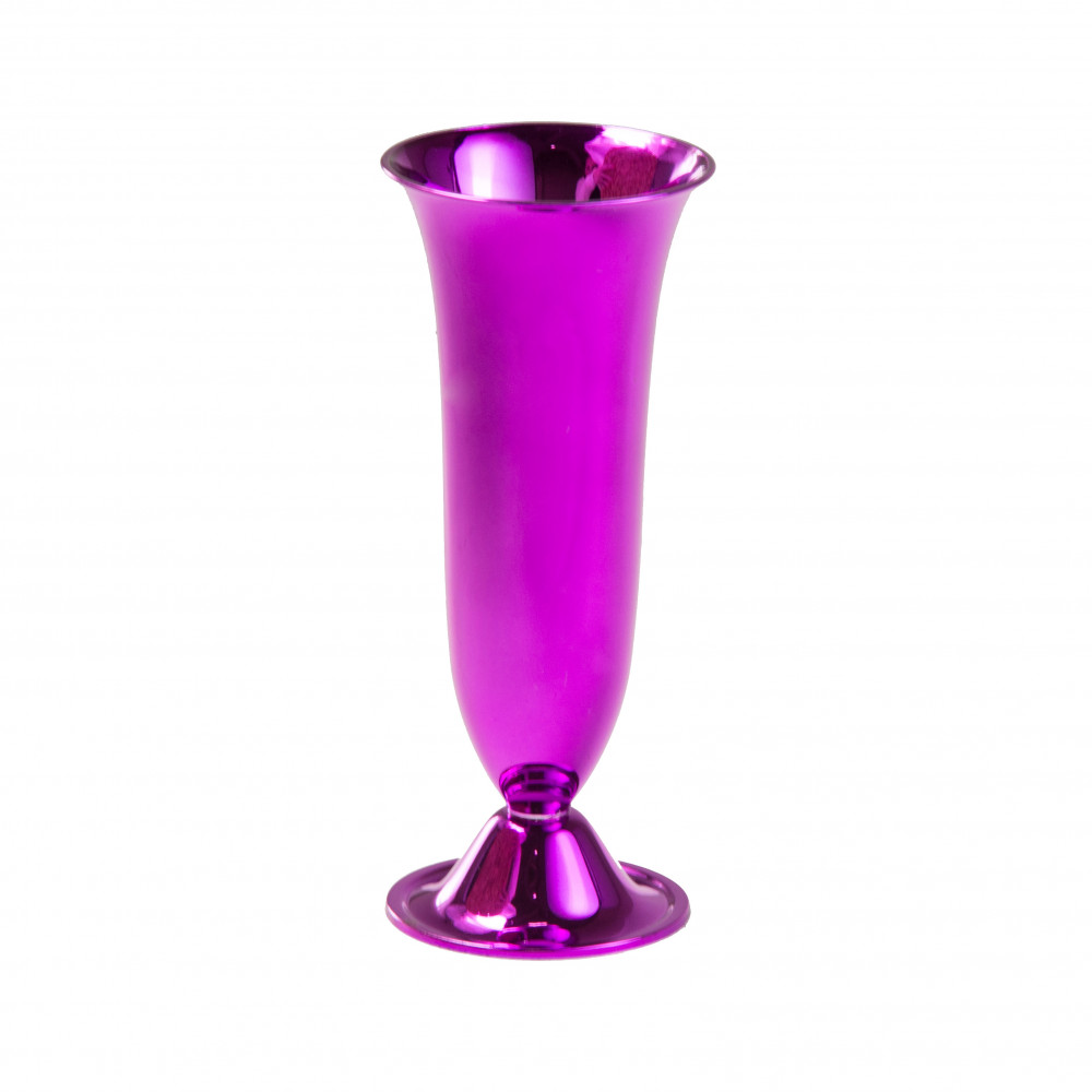 6" Plastic Vase: Metallic Purple [PSH2773M-PPL] - MardiGrasOutlet.com