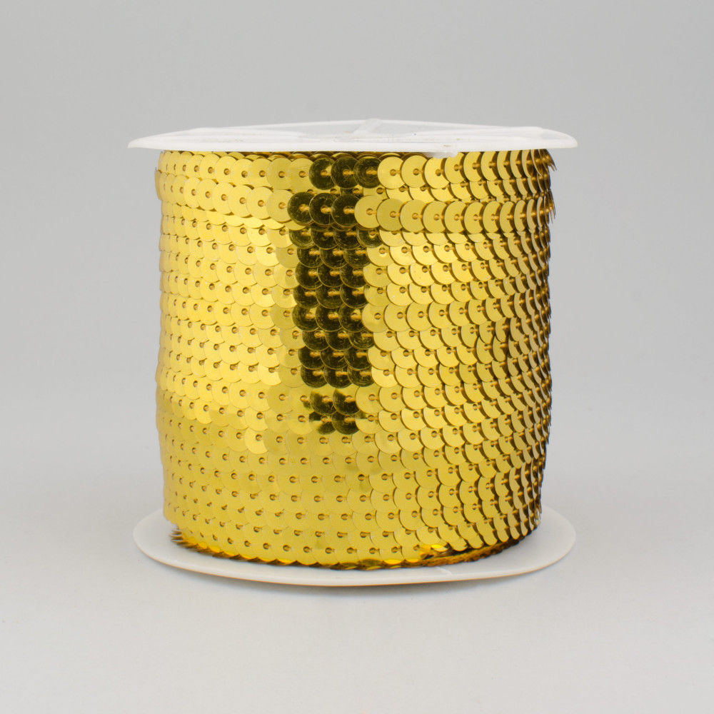 Metallic Fabric Swirl Trim, Gold, 10mm, 20-Yards 
