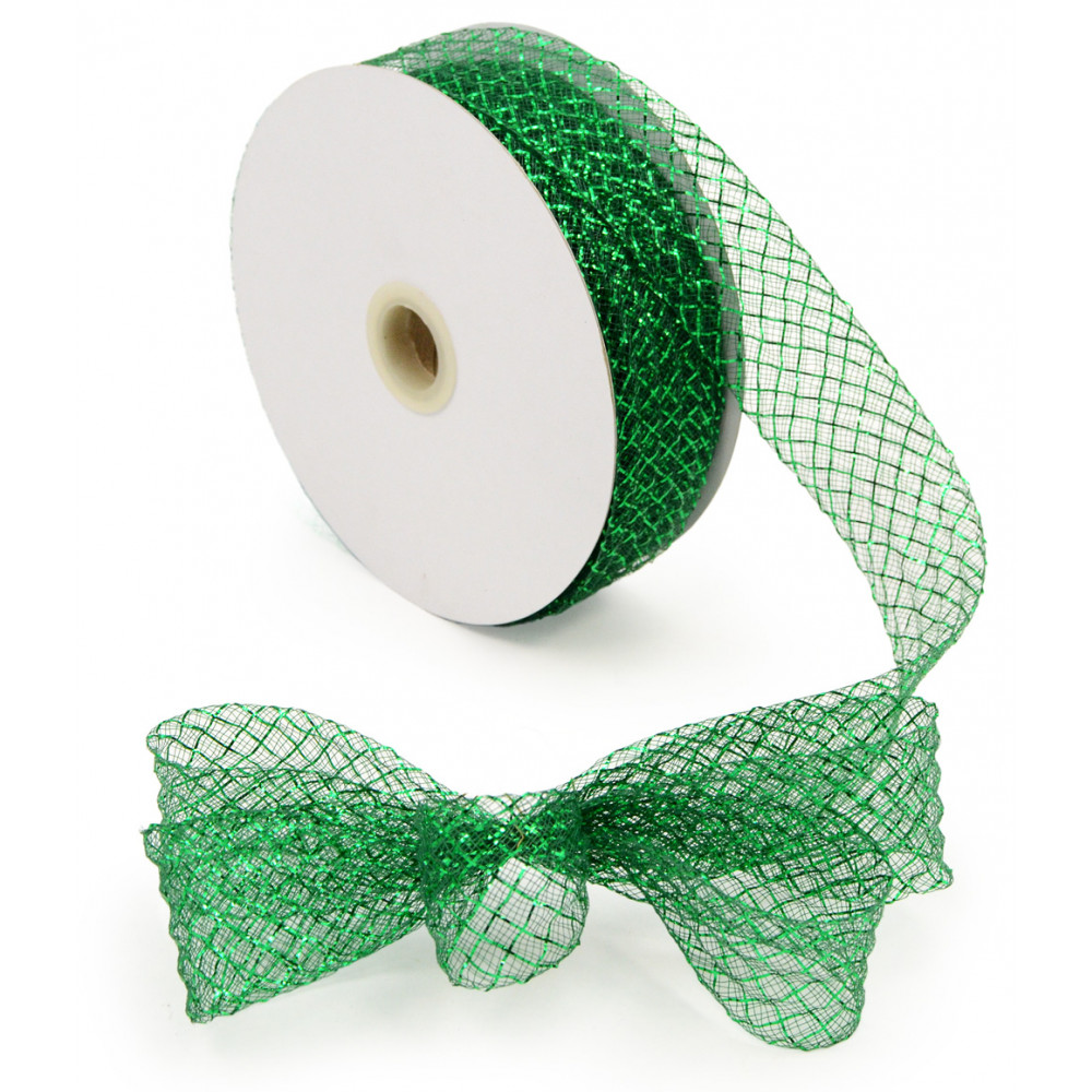 4 Poly Mesh Ribbon: Metallic Emerald Green