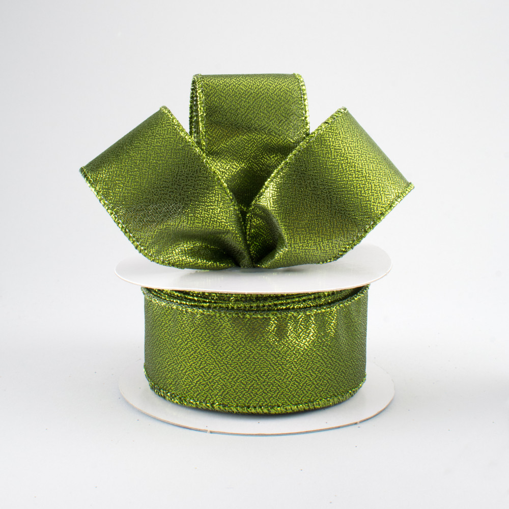 1.5 Large Glitter Ribbon: Lime Green (10 Yards)