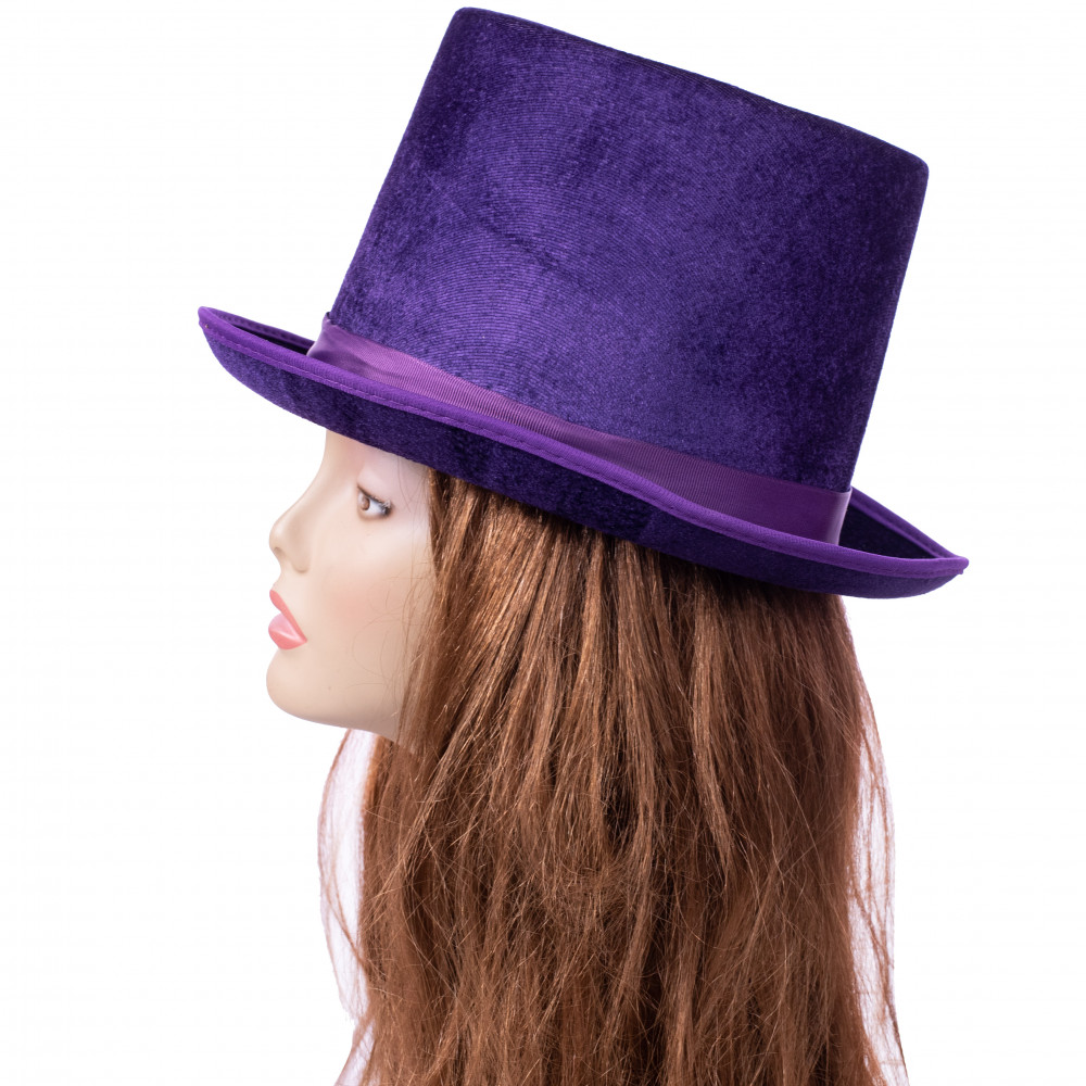 Details about   Purple Velvet Mardi Gras Top Hat with Green Feathers Costume Party Accessory