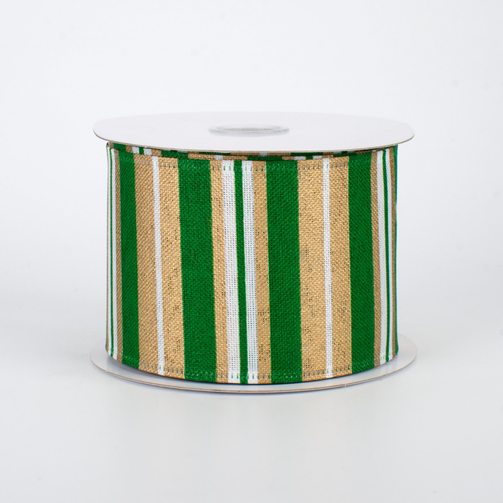 2.5” x 10yds Mardi Gras Striped Ribbon – Bayhi's Green Acres