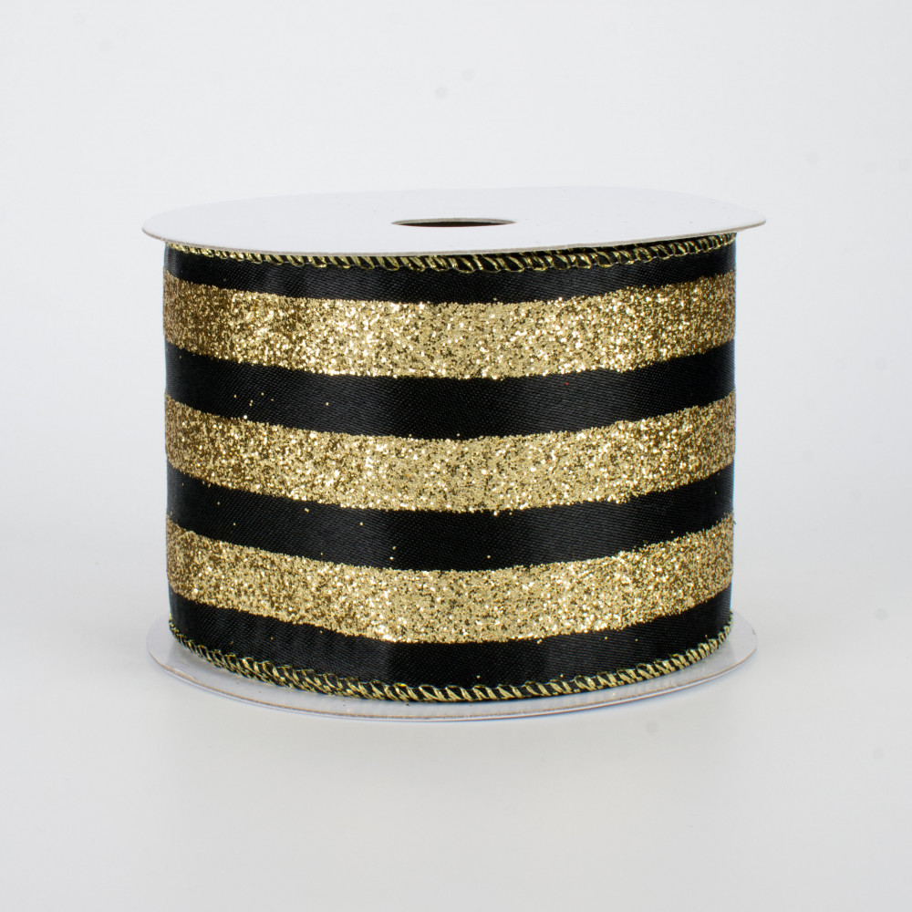 American Crafts Large Bag Gold Lips Black and White Stripes Mint Ribbon 373801 
