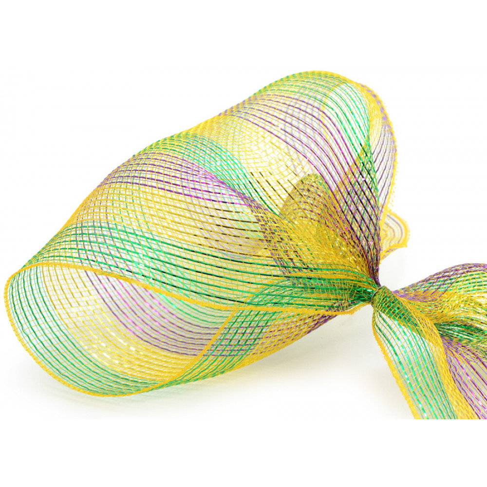 2.5 Glitter Stripe Ribbon: Mardi Gras (10 Yards)