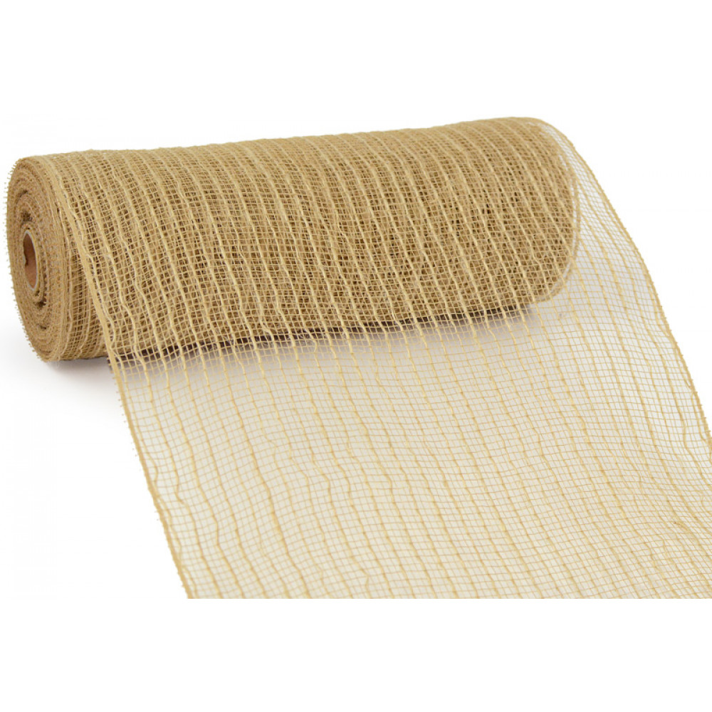 Natural Poly Jute Mesh, 21 by 10yd Natural Poly Jute Mesh, Deco