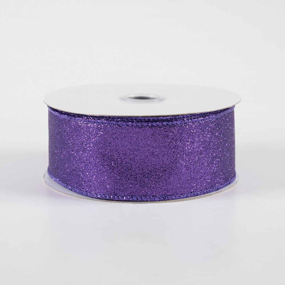1.5 Glitter Mist Ribbon: Purple, Green, Gold (10 Yards)