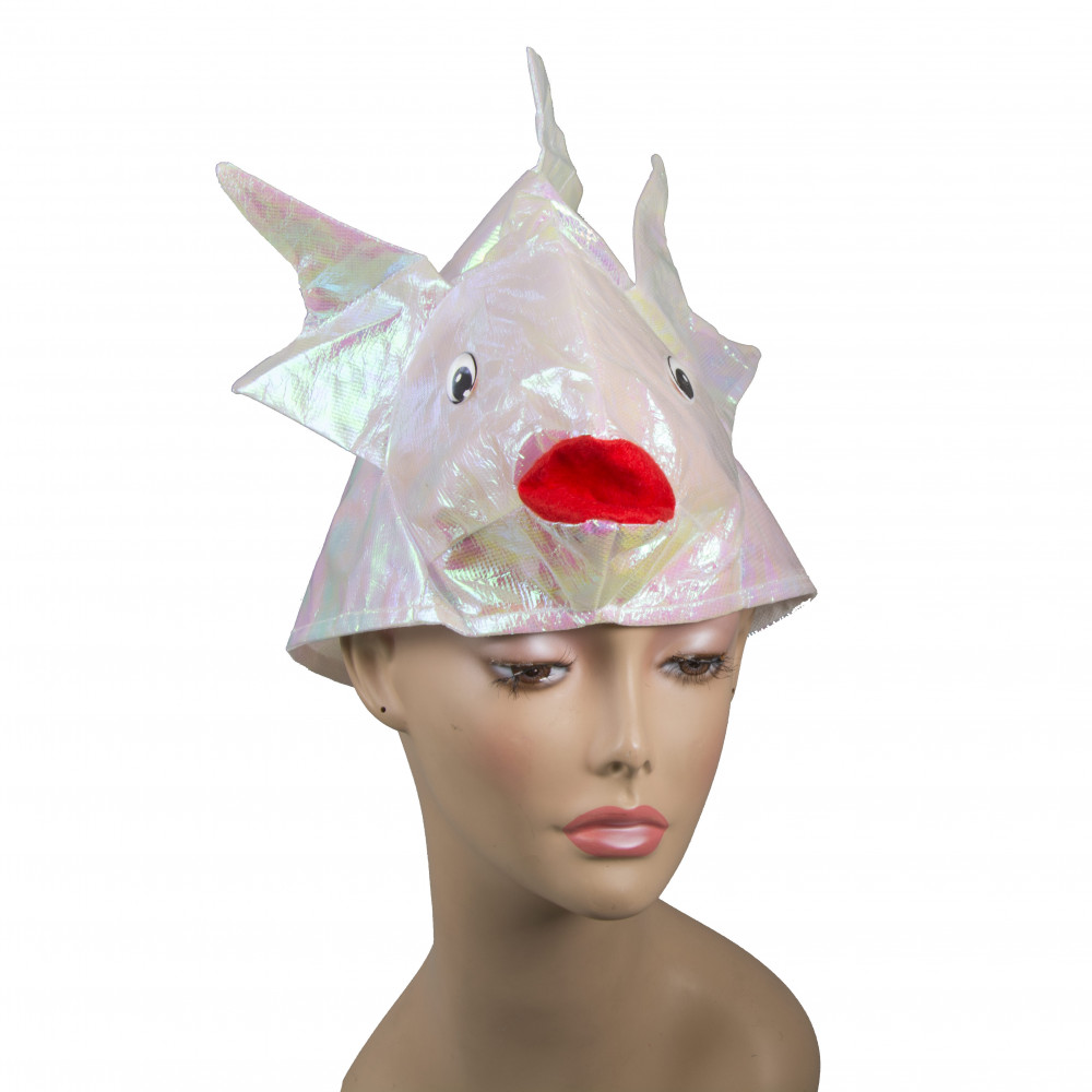 Iridescent Fish Hat: White