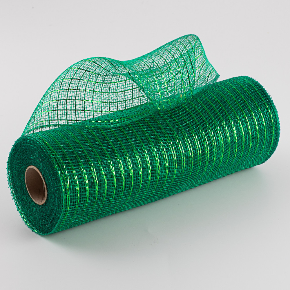 10 Poly Mesh Rolls: Deluxe Wide Foil Emerald Green [RE134106] 