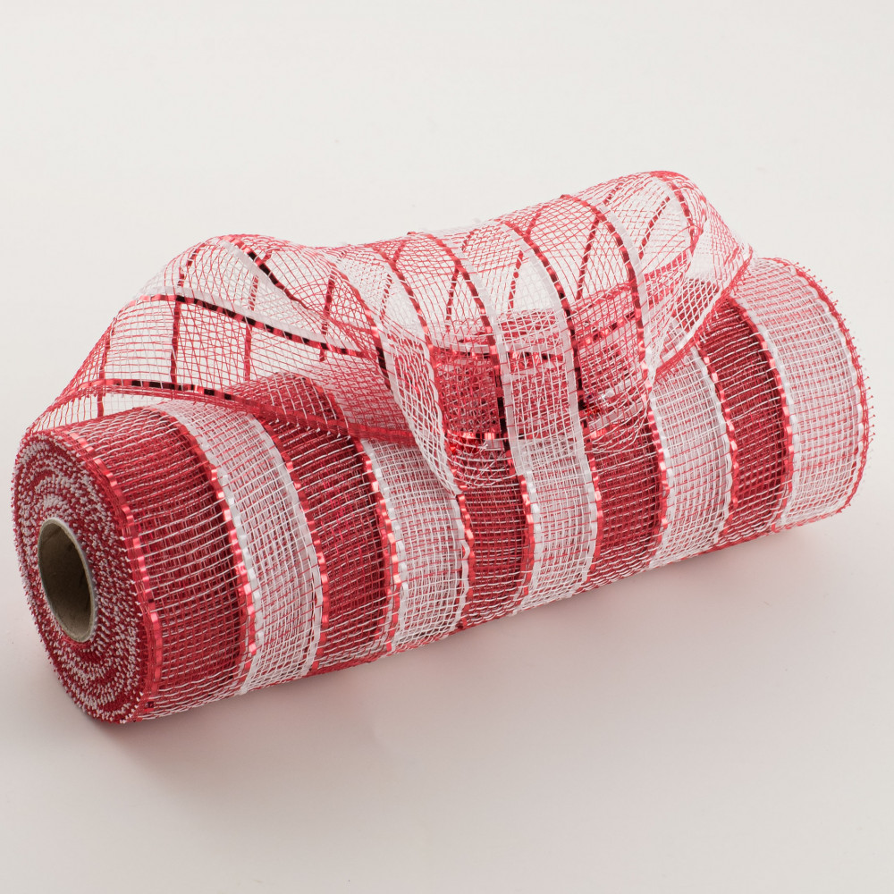 21 Poly Mesh Roll: Red & White Stripe [RE1016C4] 