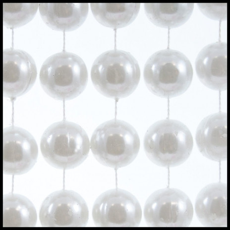 18mm Beads 48" Pearl White