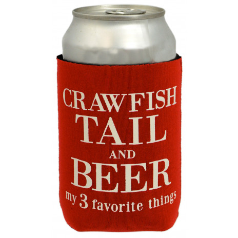 Crawfish Tail and Beer Drink Koozie