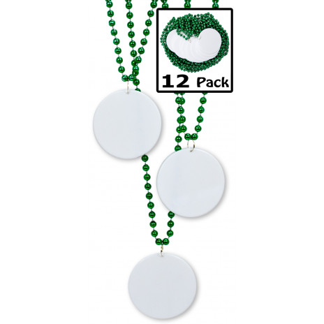 Blank Disc Beads: 7mm 33" Green (12)