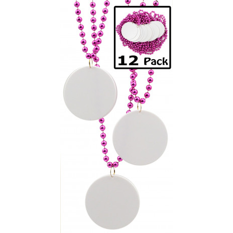 Blank Disc Beads: 7mm 33" Hot Pink (12)