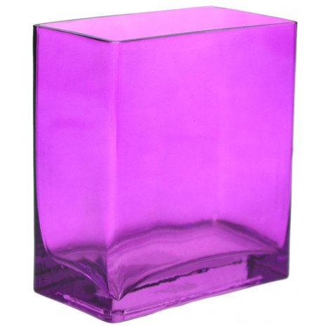 Glass Rectangle Vase: 6" Purple