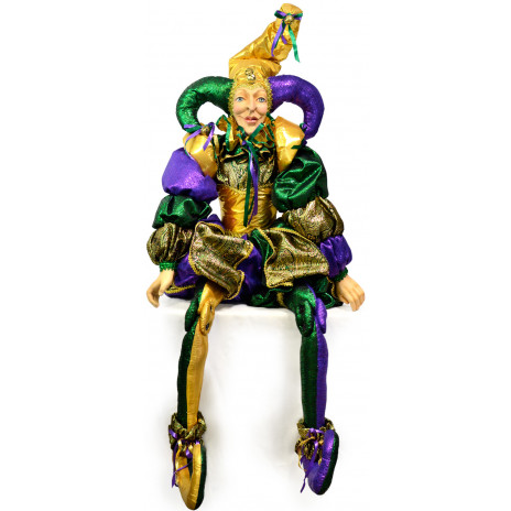 Whimsical Mardi Gras Jester Doll: Life-Sized (55")