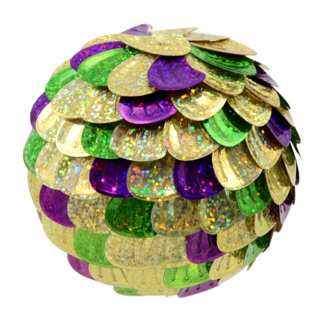 Mardi Gras Shell Sequin Ball: 100MM