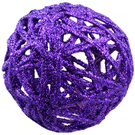 4" Glitter Lattice Ball: Purple