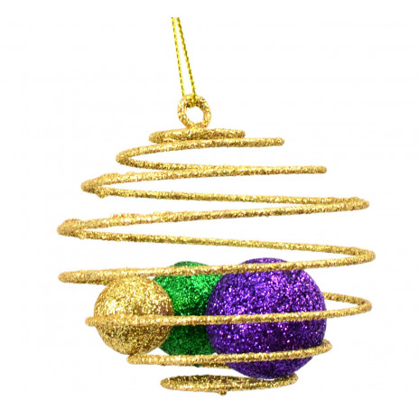 3" Glitter Wire Spring Ball Ornament: PGG