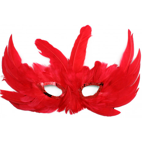 Red Bird Feather Mask