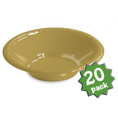 12 Oz. Plastic Bowl: Glittering Gold (20)