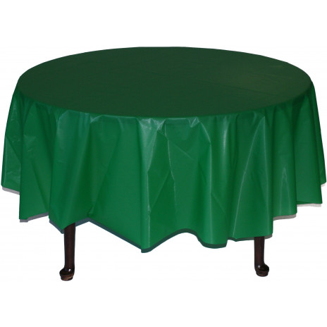 82" Octy-Round Plastic Tablecover: Green