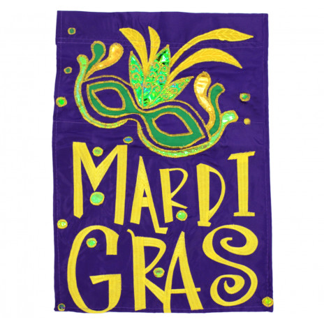 Mardi Gras Masque Garden Flag