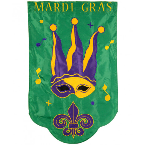 Jazzy Jester Mardi Gras Garden Flag