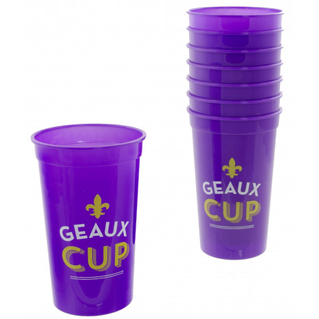 20 Oz. Purple Plastic Geaux Cup Stadium Cups (8)